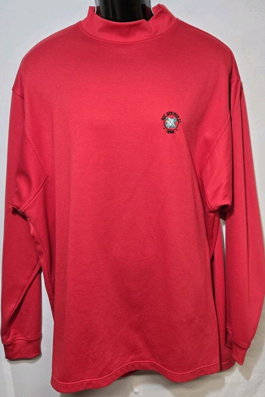 FootJoy Hot Springs Country Club Mock Neck Pullover Shirt Red XXL Mens FJ 1898
